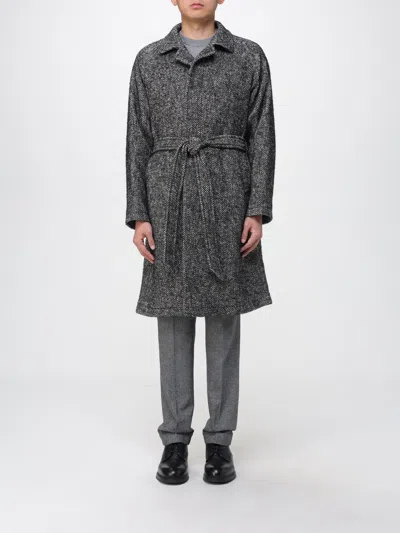 Tagliatore Grey Cotton And Wool Coat In Gray