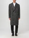 Tagliatore Herringbone-pattern Double-breasted Coat In Black