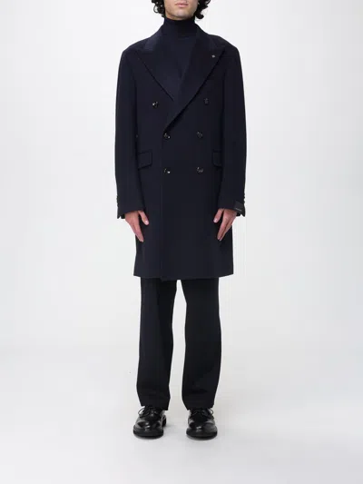 Tagliatore Coat  Men Color Blue In Black