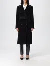 Tagliatore Brown Alpaca-blend Belted Coat In Black