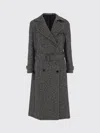 Tagliatore Herringbone Pattern Long Length Jacket In Black
