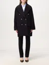 Tagliatore Navy Blue Double-breasted Coat In Blau
