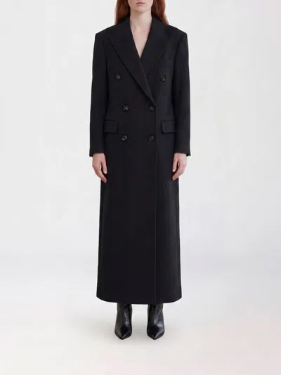Tagliatore Double-breasted Peak-lapels Coat In Black