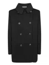 Tagliatore Blanche Wool And Cashmere Black Coat