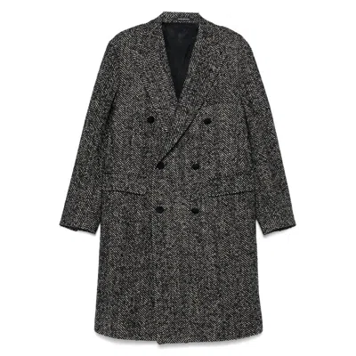 Tagliatore Double-breasted Coat In Gray