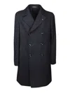 Tagliatore Men Black Double Breasted Buttoned Coat, Xxl Luxury Trench Coats For Men Darveys In Black