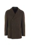 Tagliatore Double-breasted Coat In Brown