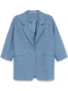 Tagliatore Single Button Blue Coat With Relaxed Silhouette In Blue
