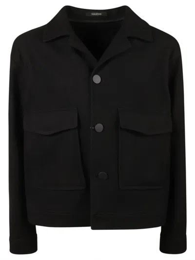 Tagliatore Patched Front Pockets Buttoned Jacket In Black