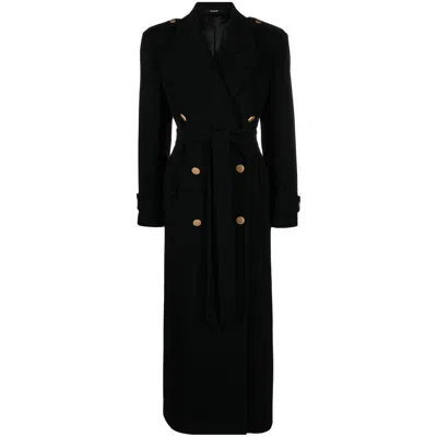 Tagliatore Judy Double-breasted Belted Coat In Black