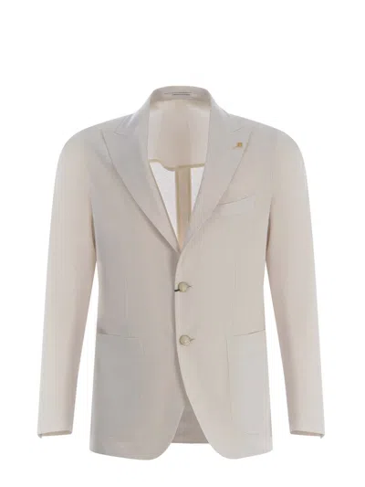Tagliatore Single-breasted Jacket  Made Of Cotton In Beige