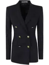 Tagliatore Peak-lapels Double-breasted Blazer In Black