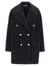 Tagliatore Navy Blue Double-breasted Coat In Blue