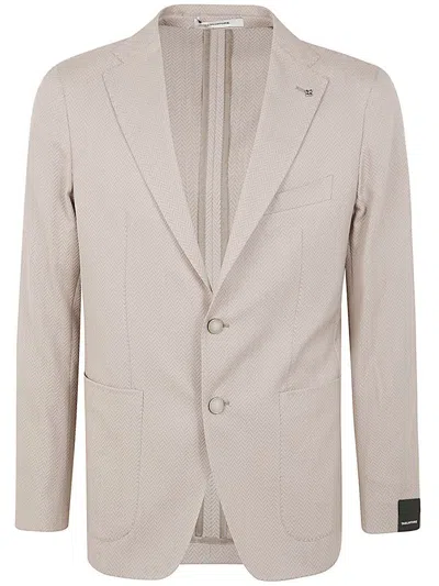 Tagliatore Stretch Single Breasted Blazer In Brown