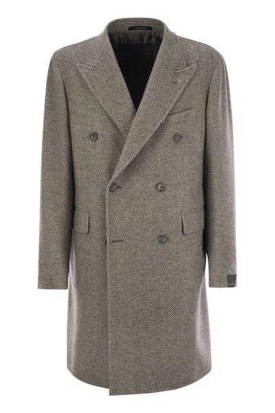 TAGLIATORE TAGLIATORE HERRINGBONE COAT