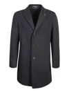 Tagliatore Single-breasted Black Coat In Black