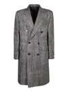Tagliatore Flap-pocketed Double-breasted Coat In Gray