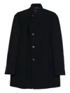 Tagliatore Gordon High-neck Buttoned Coat In Black