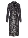 Tagliatore Leopard Printed Bouble Breasted Coat In Black