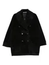 Tagliatore Double-breasted Alpaca And Virgin Wool Coat In Black