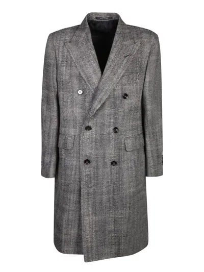 Tagliatore Flap-pocketed Double-breasted Coat In Black