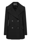 Tagliatore Blanche Wool And Cashmere Black Coat In Black