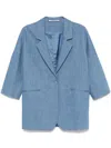 Tagliatore Single Button Blue Coat With Relaxed Silhouette In Blue