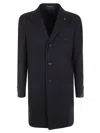 Tagliatore Wool And Cashmere Coat In Blue