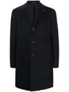 Tagliatore Single-breasted Wool Chacemire Coat In Black