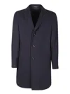Tagliatore Single-breasted Wool Chacemire Coat In Blue