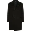 Tagliatore Arden Blue Double-breasted Coat With Classic Revers In Virgin Wool Man In Blue