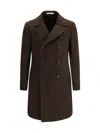 Tagliatore Double-breasted Coat In Brown