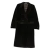 Tagliatore Long Double-breasted Wool Coat Belted Waist In Black