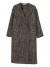 Tagliatore Double-breasted Brown Wool Blend Coat In Brown