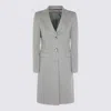 Tagliatore Longline Coat With Button Cuffs And Pockets In Neutral