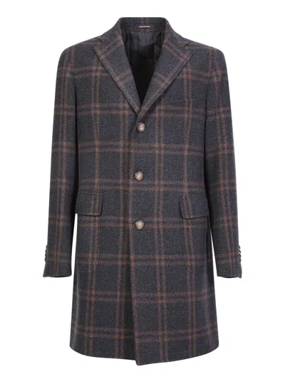 Tagliatore Wool Coat In Grey/brown In Gray