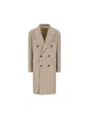 Tagliatore Double-breasted Herringbone Coat In Gray