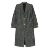 Tagliatore Herringbone Button-detail Coat In Gray