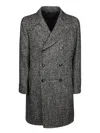 Tagliatore Cappotto Sfoderato 2 Petti Bruce Lungo Resca Tweed Nero 40 Cot 20 Lana 19 Polies 12 Af 5 Seta 4 Alpa In Gray