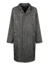 Tagliatore Half-lined Melange Fabric Coat With Flap Pockets In Gray