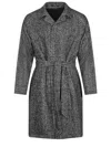 Tagliatore Herringbone Pattern Mid-length Coat Belted In Gray