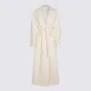 Tagliatore Long Wool Coat With Belt In Neutral