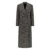 Tagliatore Wool Double-breasted Coat Herringbone Pattern In Gray