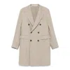 Tagliatore Double-breasted Herringbone Coat With Wide Lapels In Neutral
