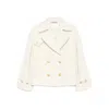 Tagliatore Short Cream Alpaca-blend Coat In White