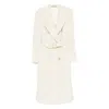 Tagliatore Double-breasted Belted Coat In White