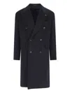 Tagliatore Black Double-breasted Coat With Four Pockets