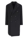 Tagliatore Black Double-breasted Coat With Four Pockets