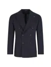 Tagliatore Double-breasted Tailored Jacket Flap Pockets In Black