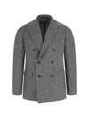 Tagliatore Tailored Double-breasted Herringbone Blazer In Gray